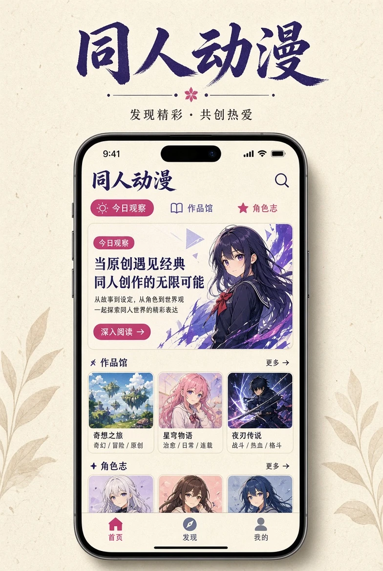 同人动漫APP界面视觉